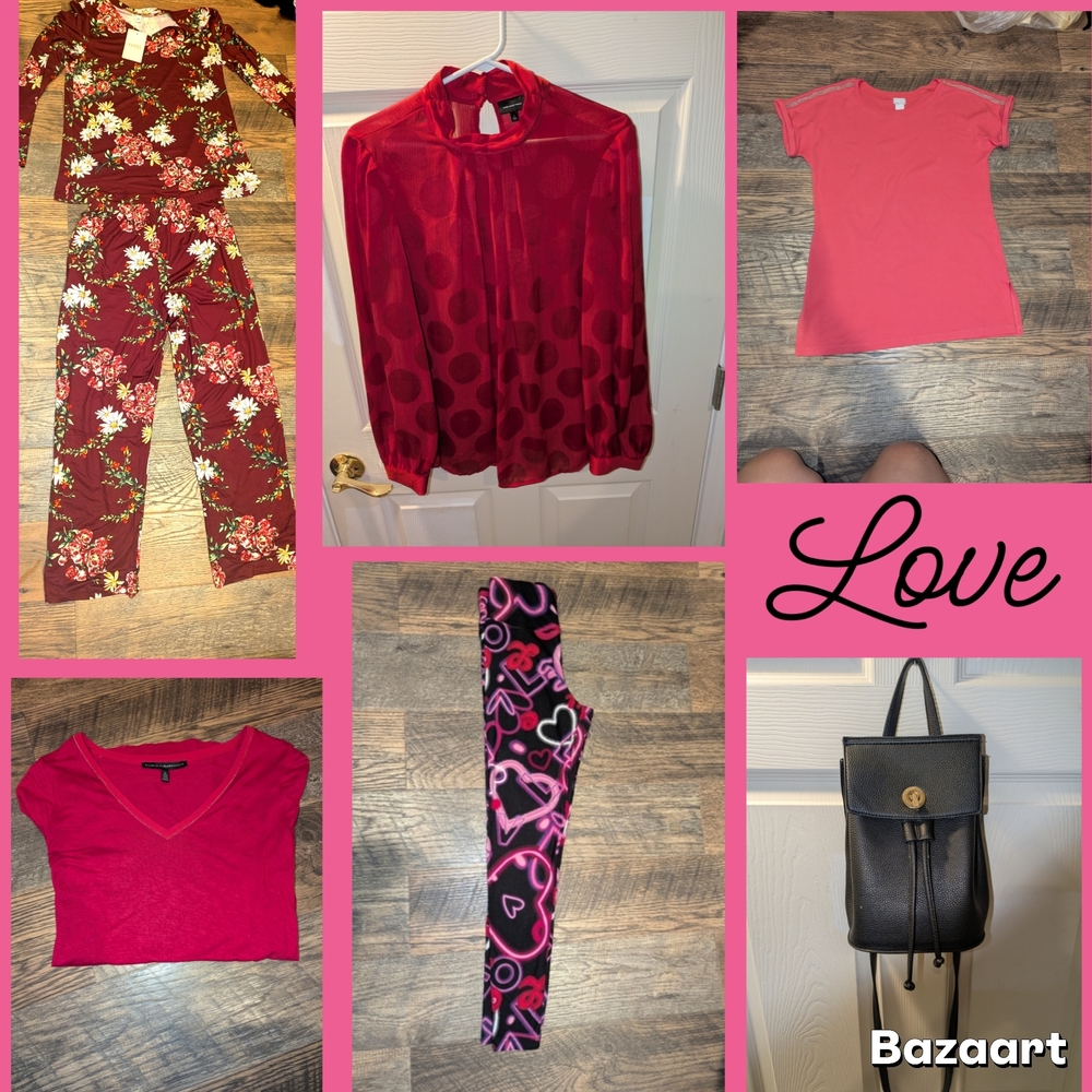Red and Black Heart Leggings
